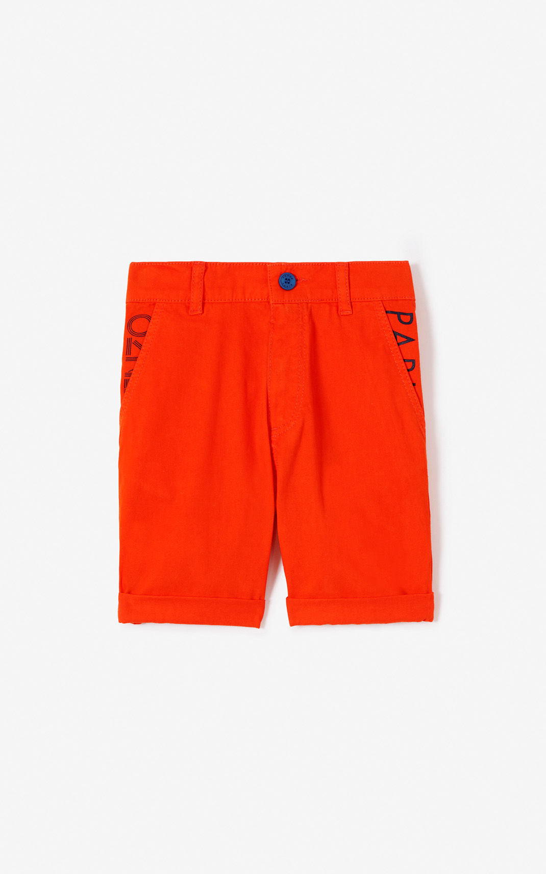 Boys Vivid Orange Cotton Shorts