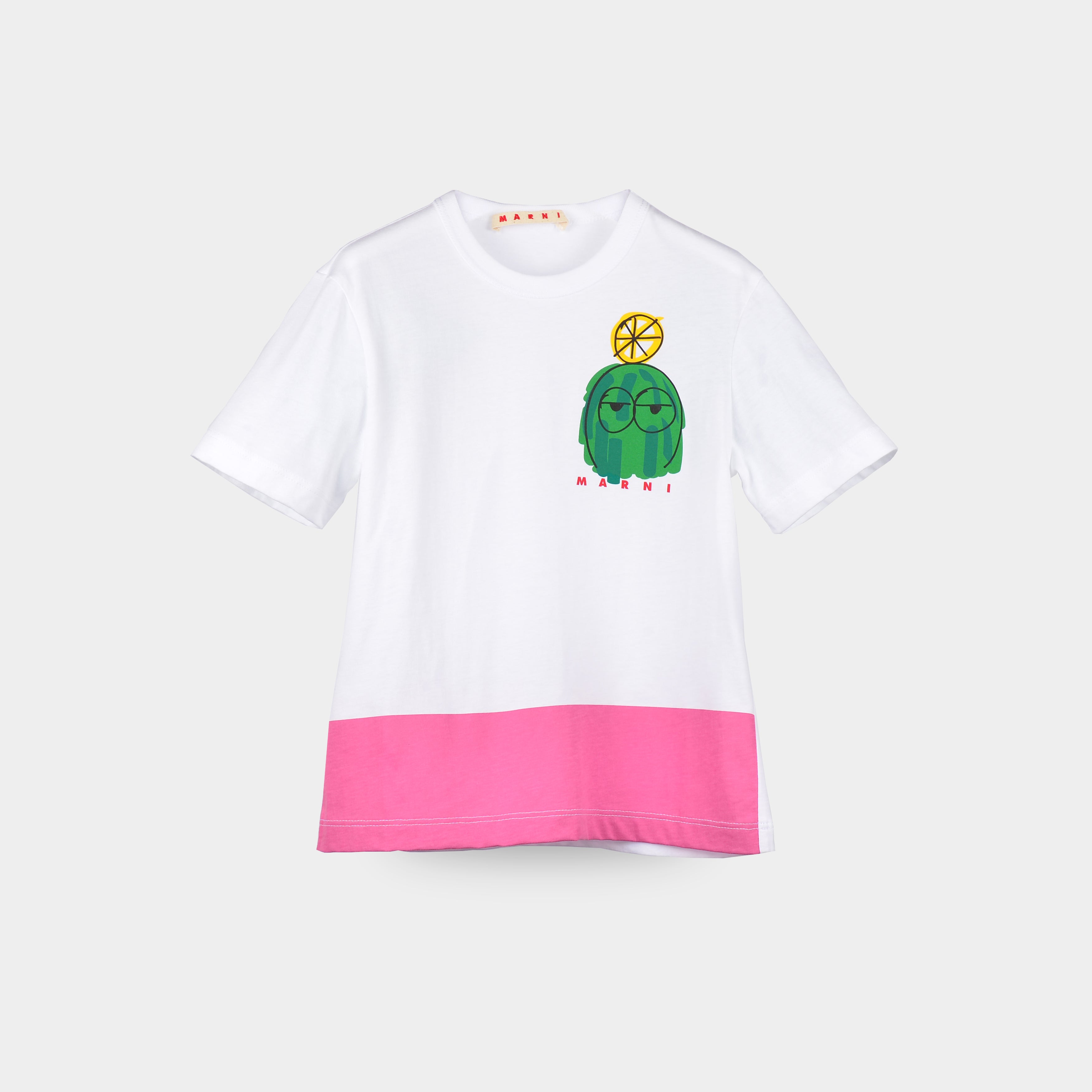 Girls White Cotton T-shirt
