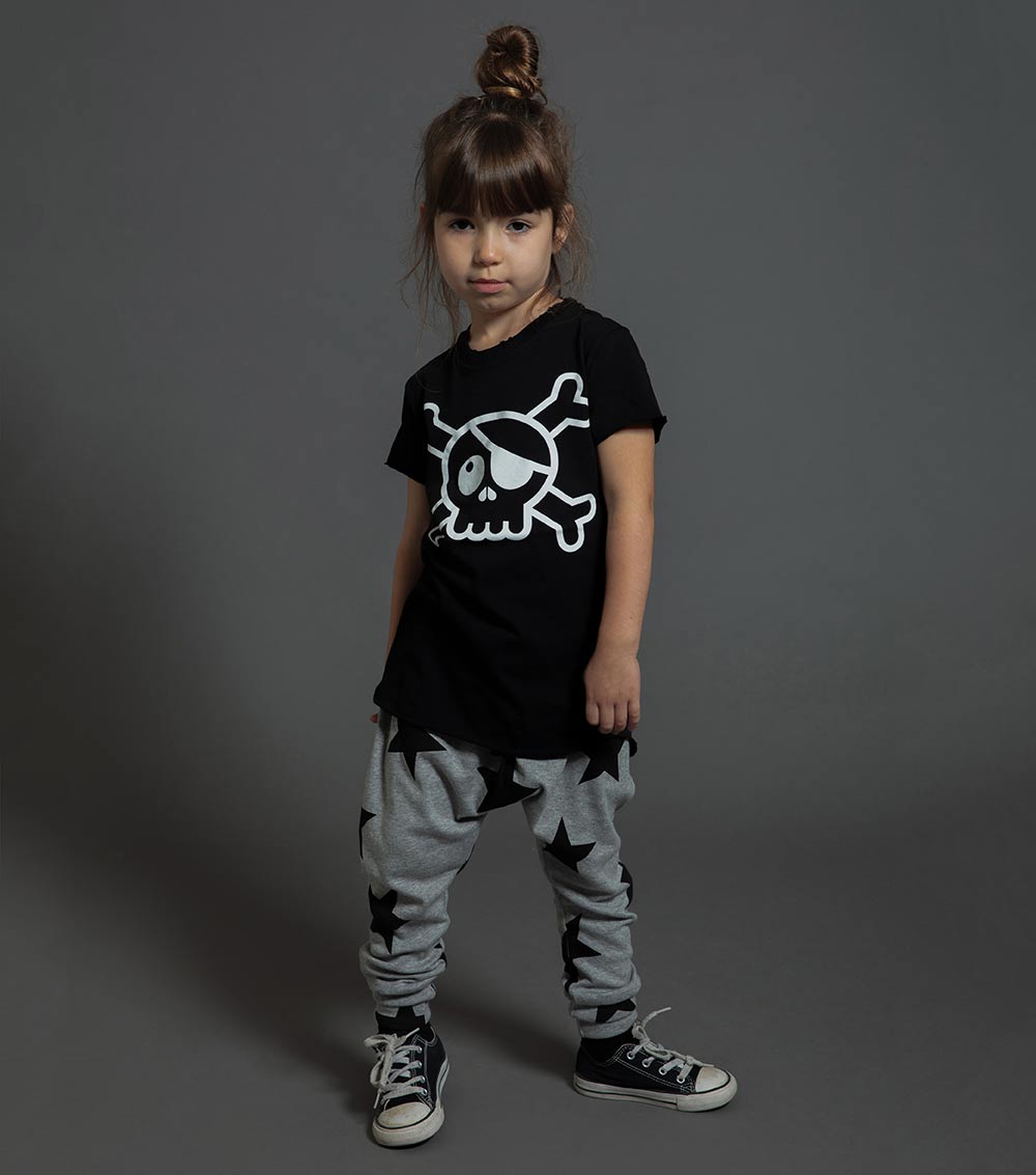 Baby Girls Grey Star Cotton Trousers