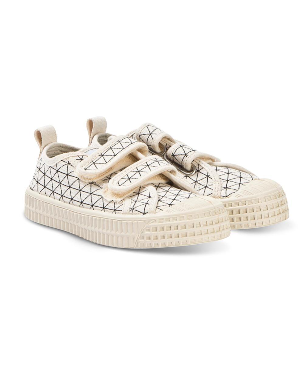 Girls White Triangle Velcro Shoes