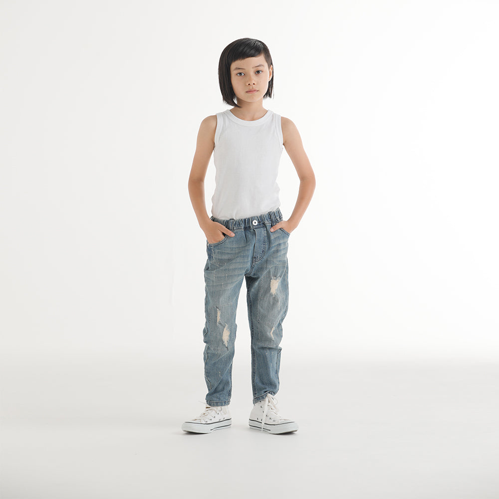 Girls Blue Denim Trousers