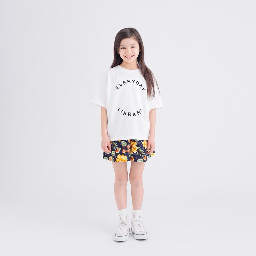 Girls White Cotton T-shirt