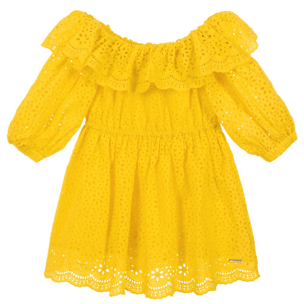 Girls Yellow Embroidery Dress