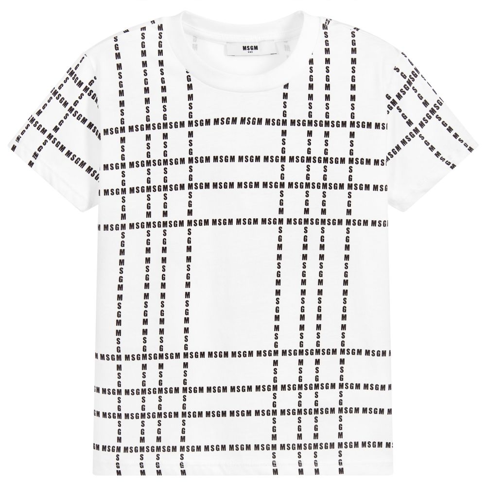 Boys & Girls White Cotton T-shirt