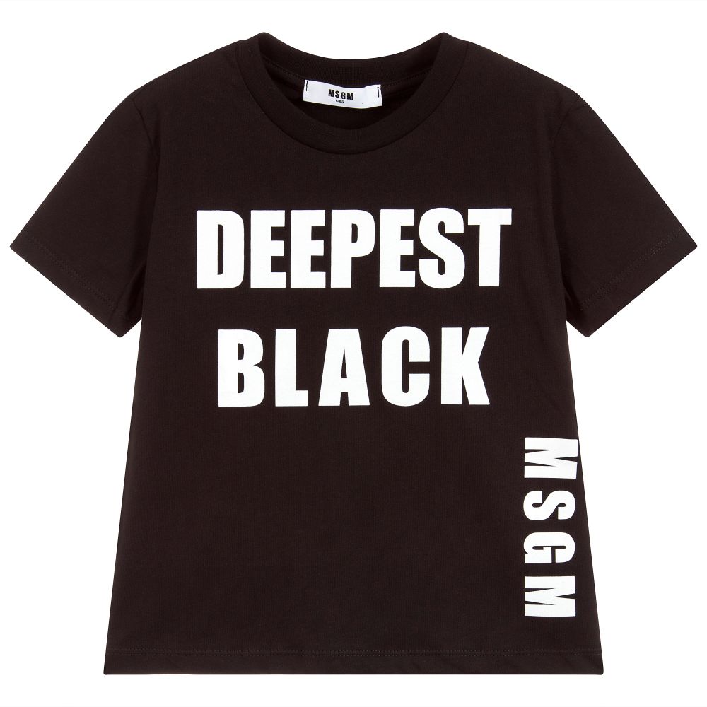 Girls Black Logo Cotton Dress