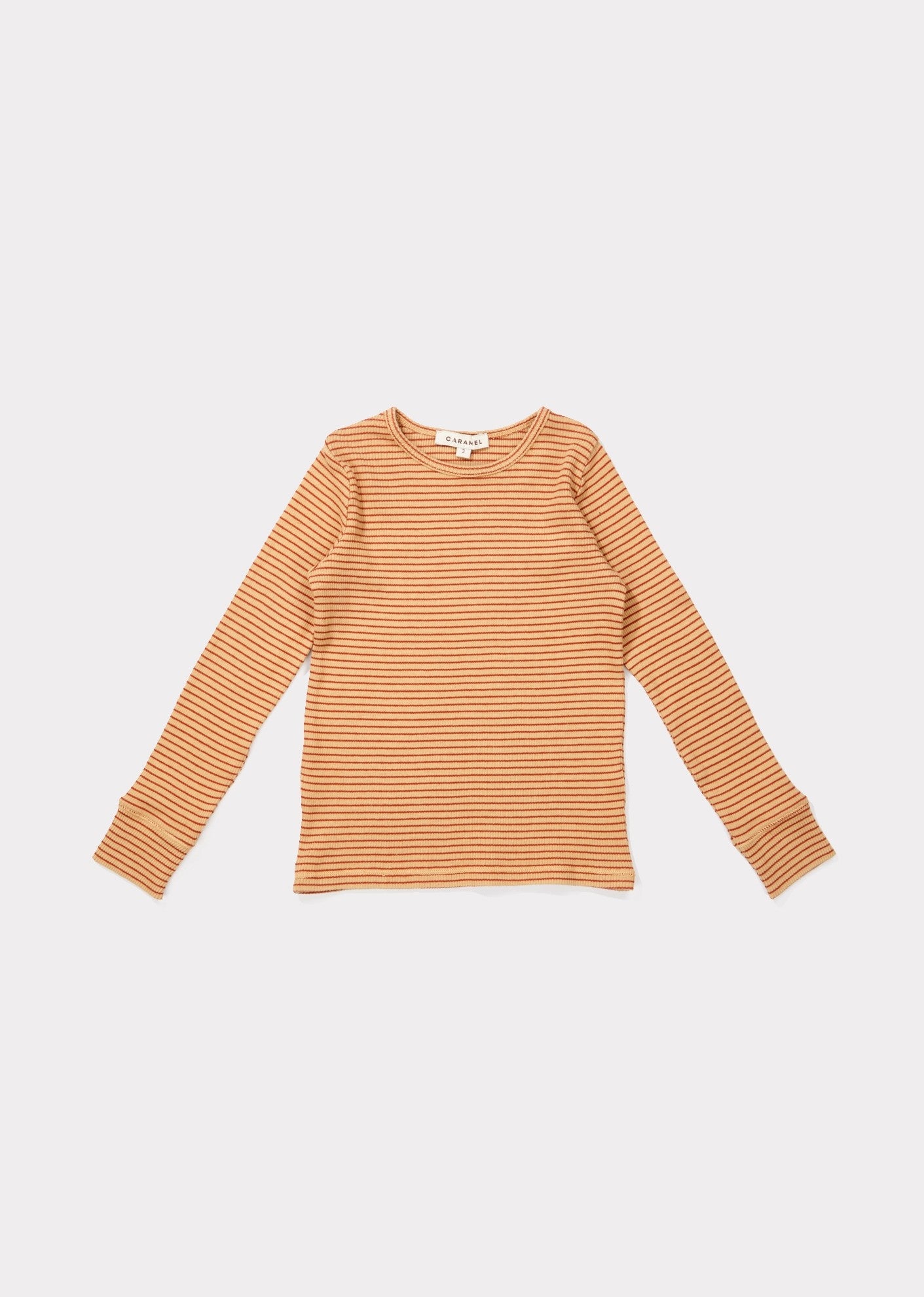 Girls Camel & Rust Cotton Top