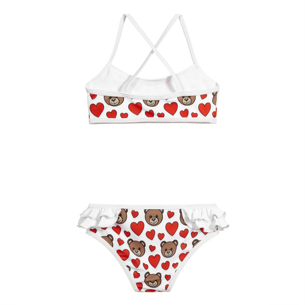 Girls Red Heart & Teddy Swimsuit