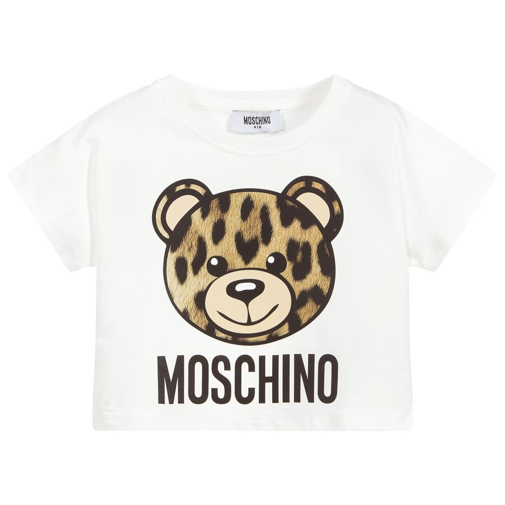 Girls Ivory Bear Cotton T-shirt