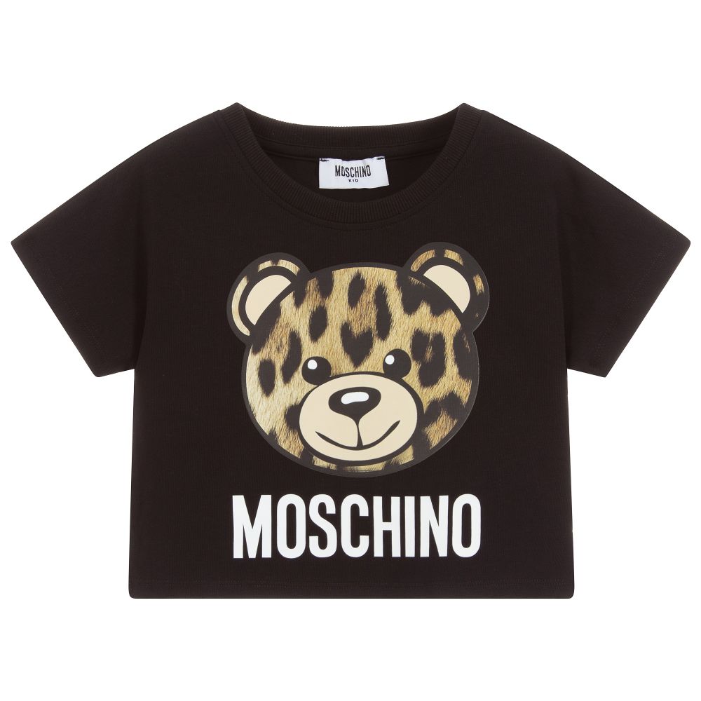 Girls Black Bear Cotton T-shirt