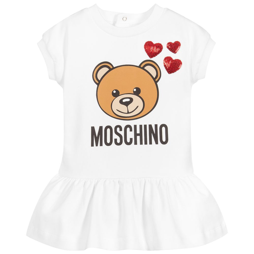 Baby Girls Ivory Teddy Cotton Dress
