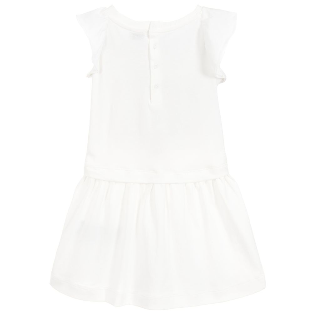 Baby Girls Ivory Teddy Cotton Dress
