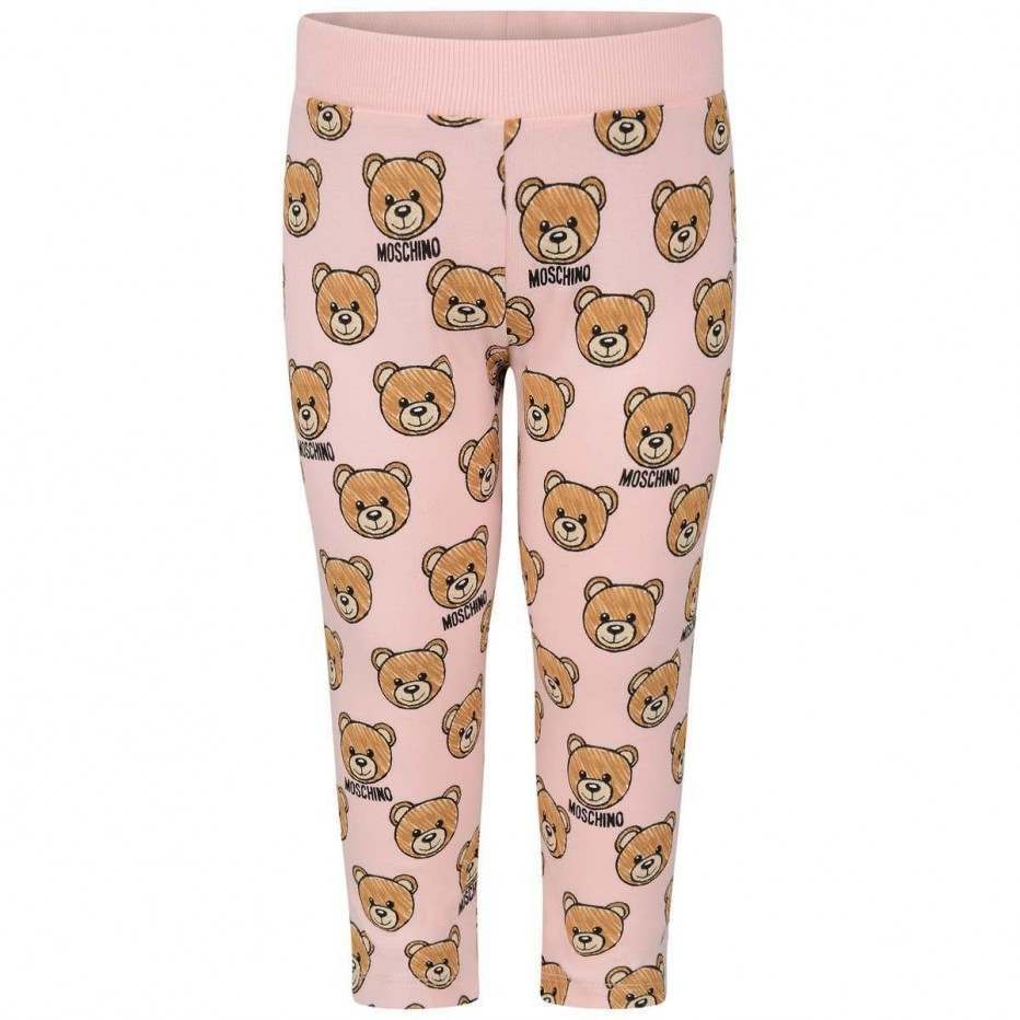 Baby Girls Pink Teddy Jersey Trousers