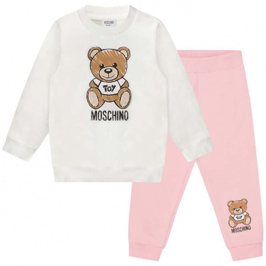 Baby Girls Pink Teddy Cotton Set