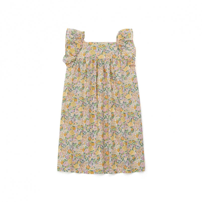 Girls Yellow Printing Cotton Dress