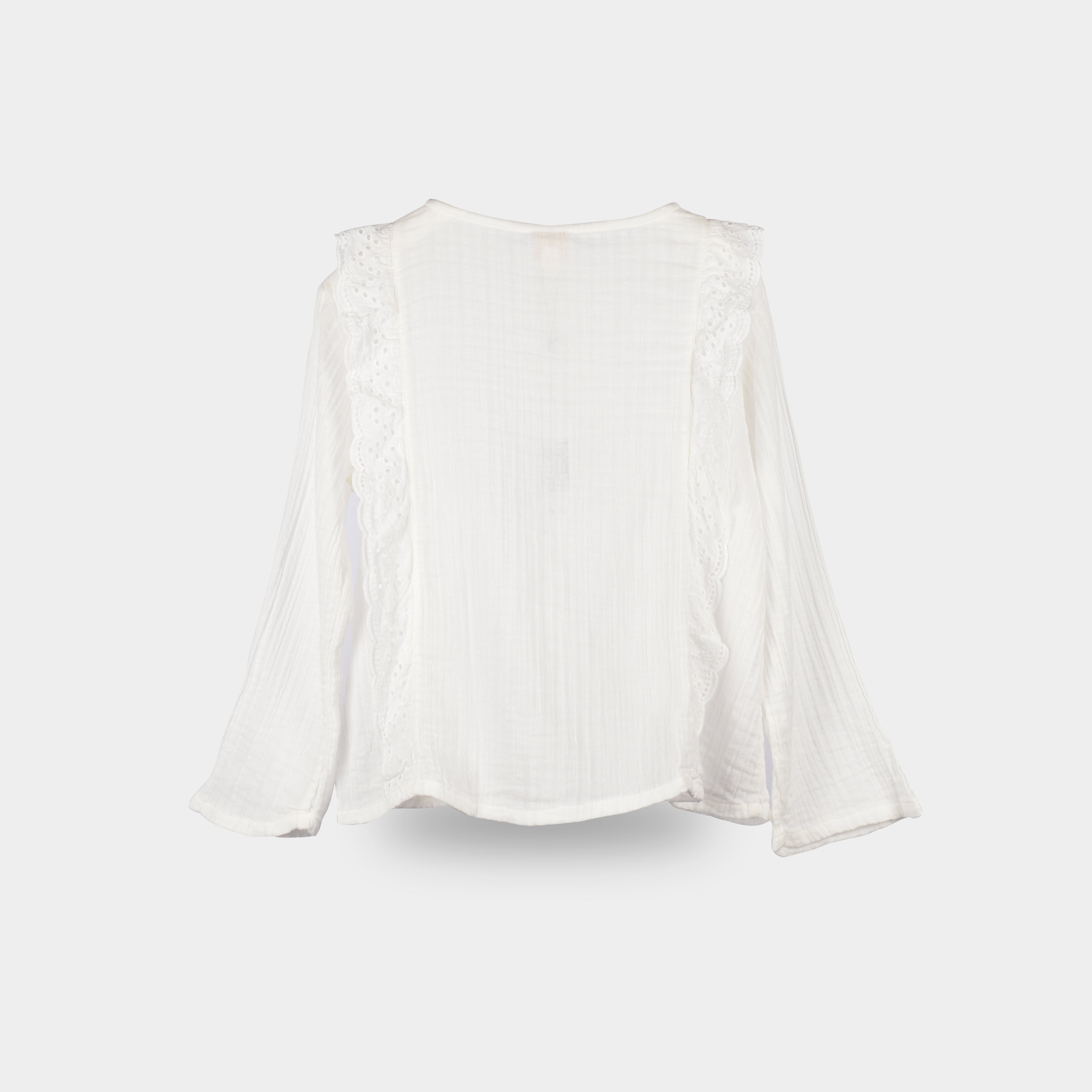 Girls White Cotton Shirt