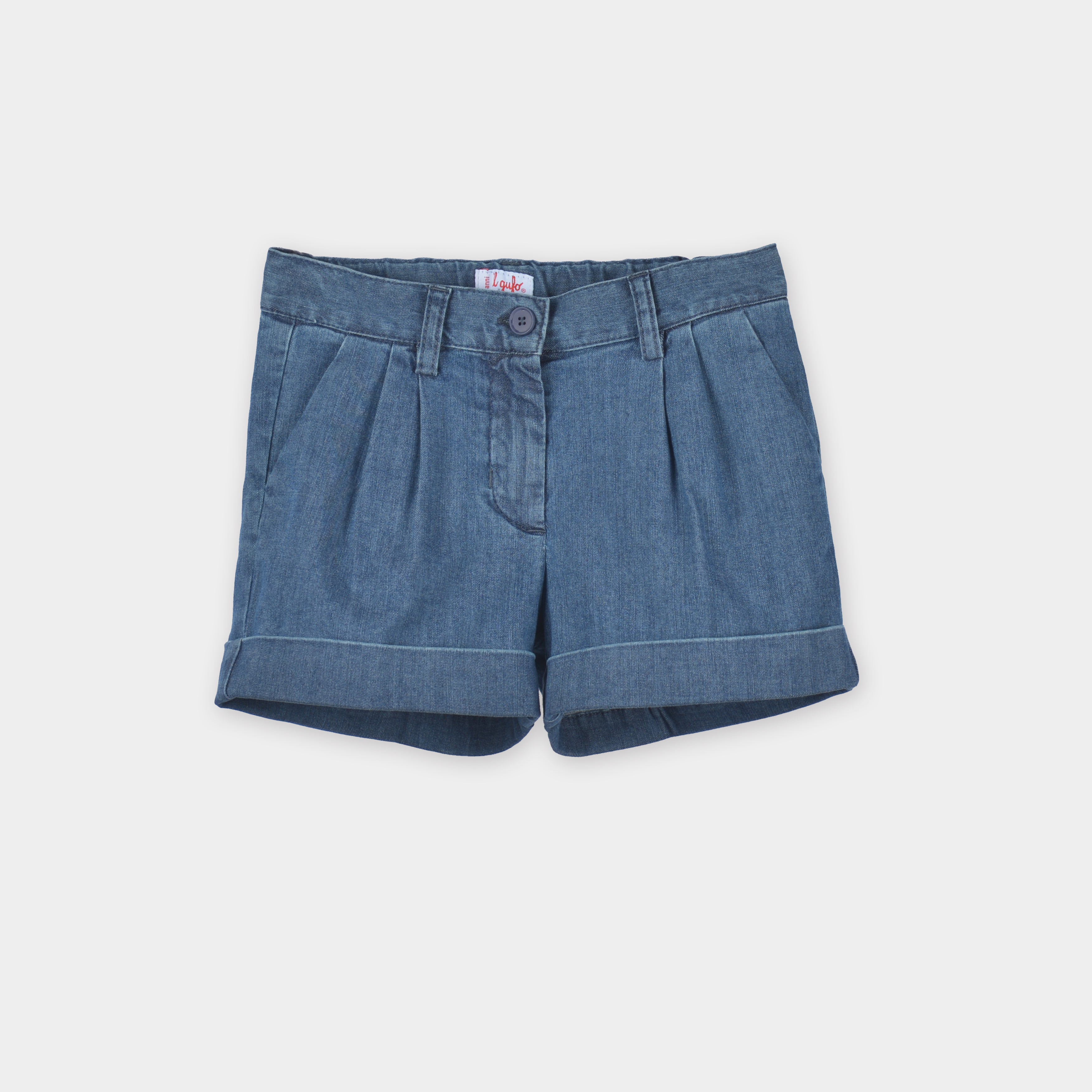 Girls Denim Blue Cotton Shorts