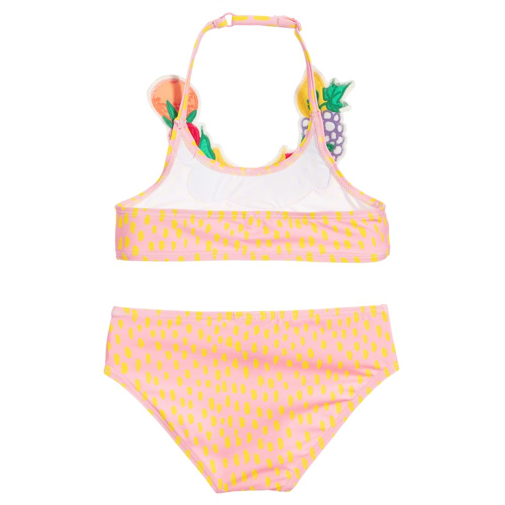 Girls Pink Painted Dots Swimsuit