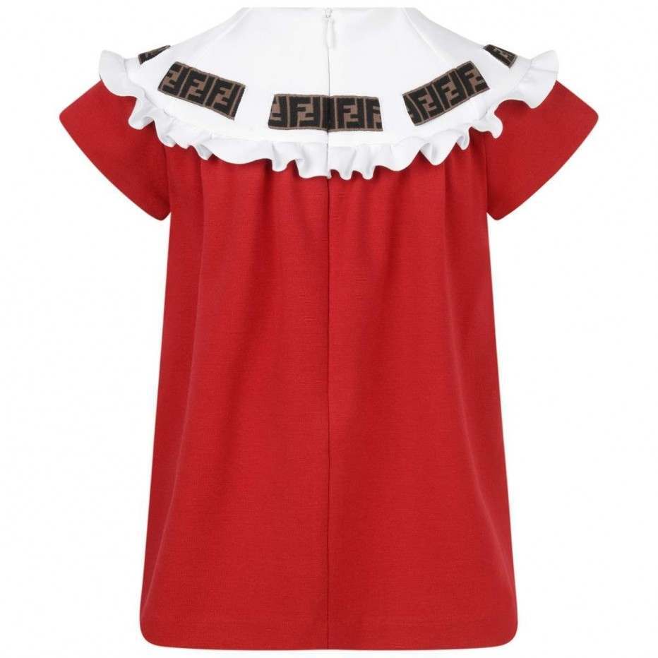 Baby Girls Red Threaded Ribbon Dress