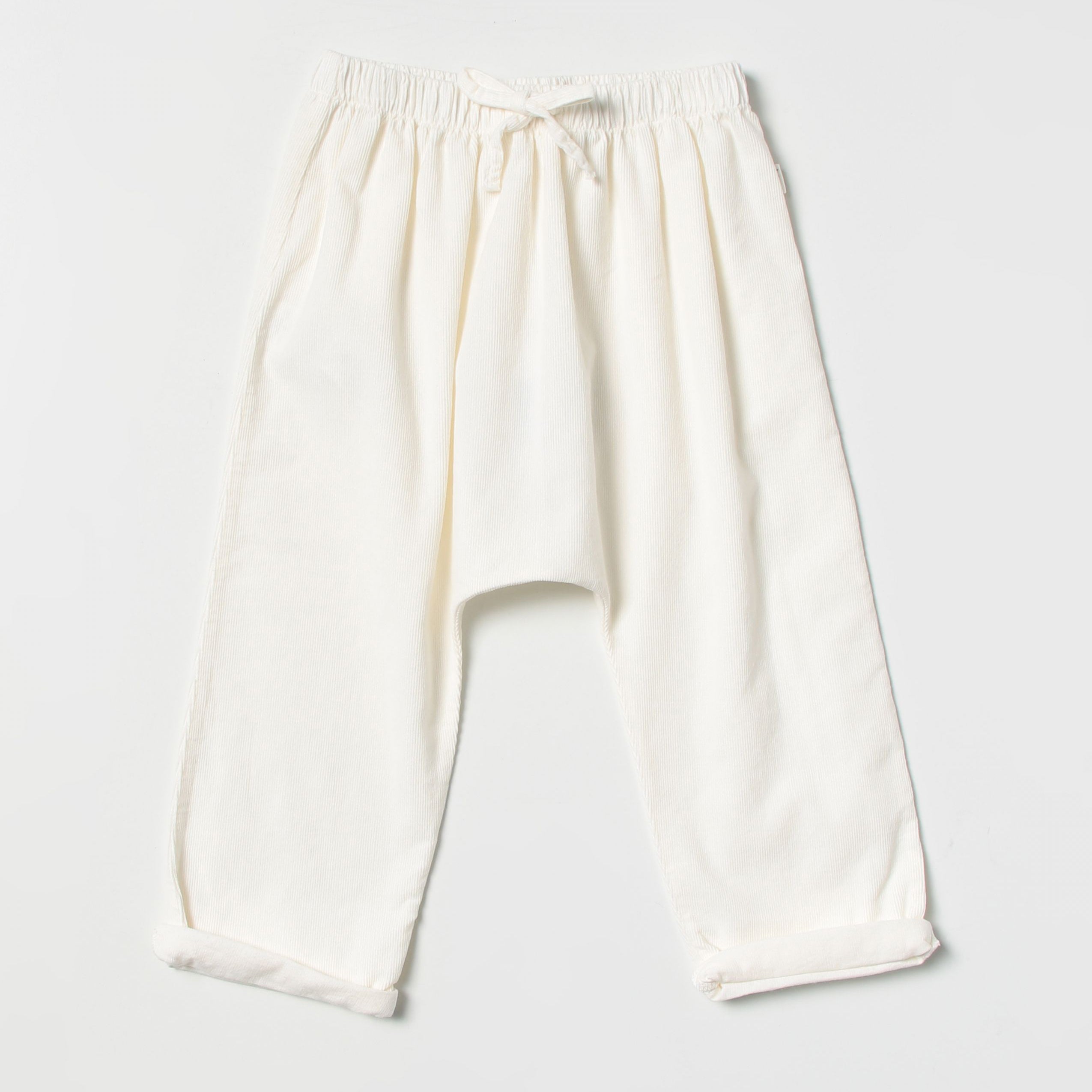 Baby Boys & Girls White Cotton Trousers