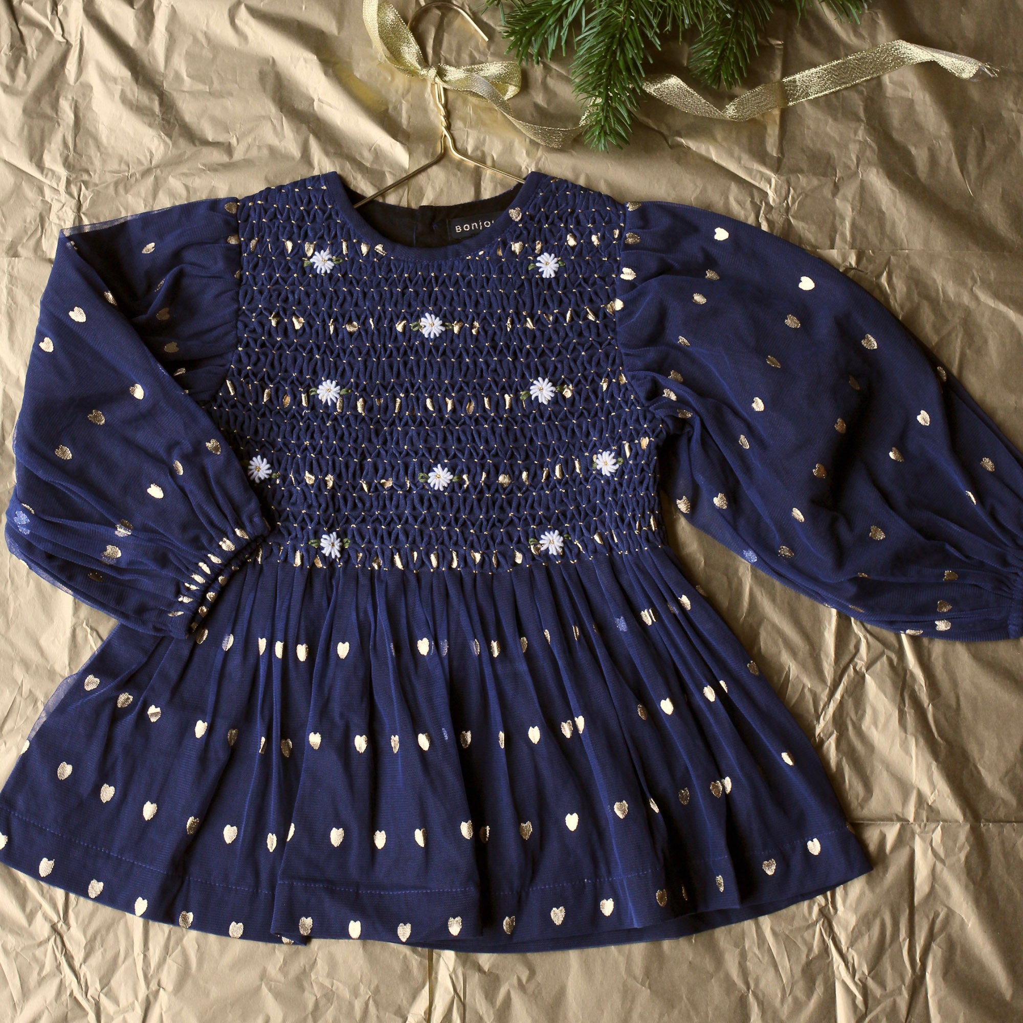 Girls Blue Heart Cotton Top
