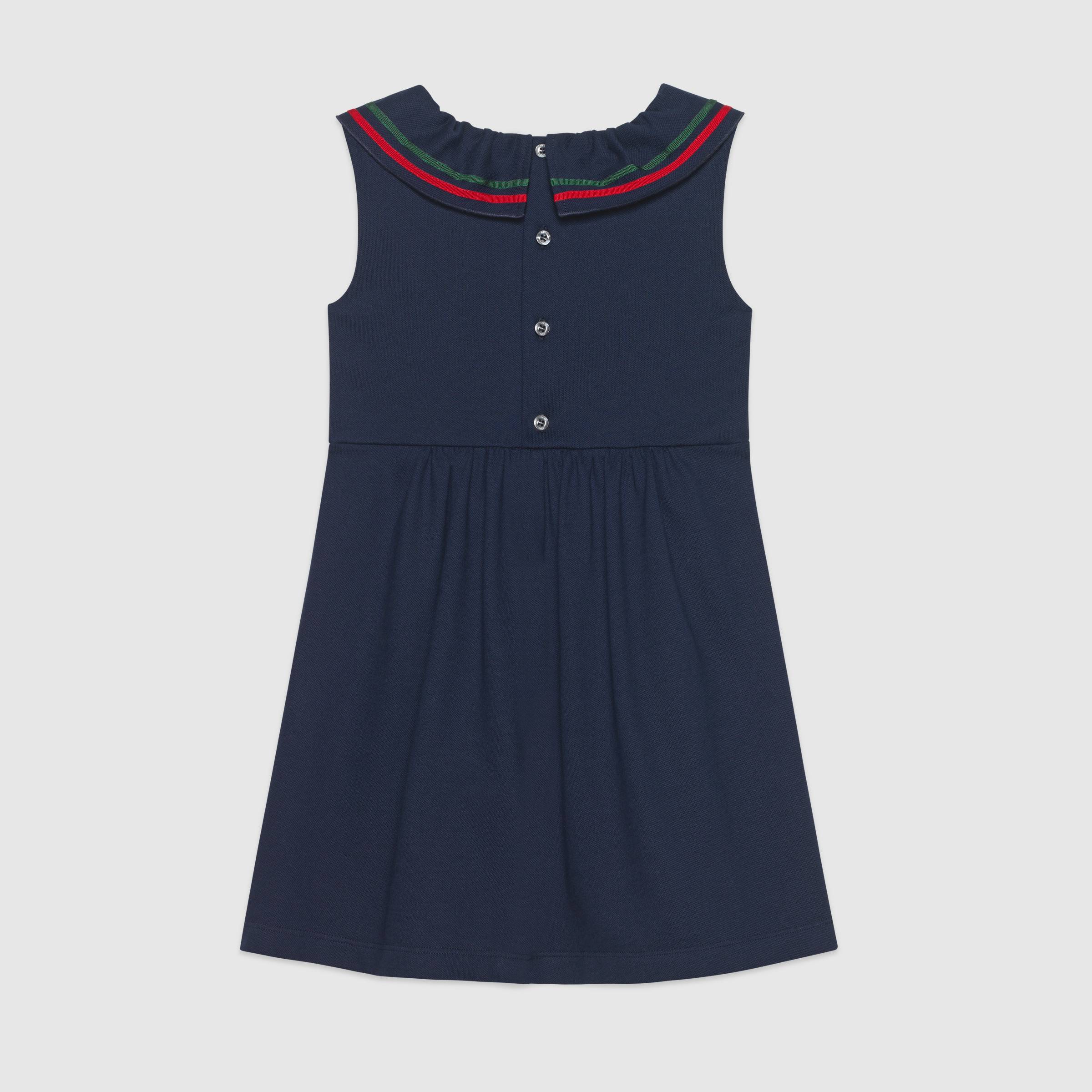 Girls Dark Blue Cotton Dress
