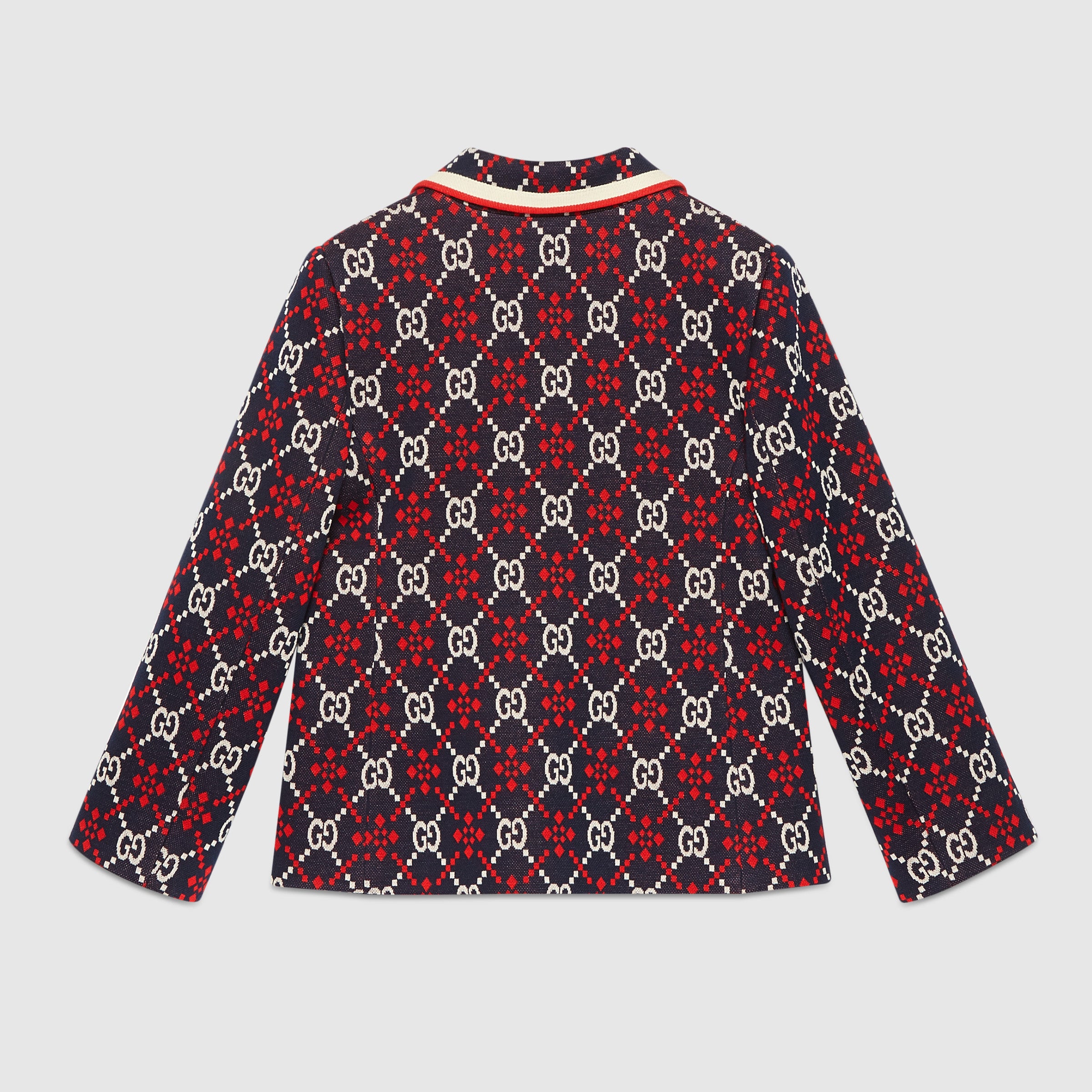 Girls Blue & Red Cotton Jacket