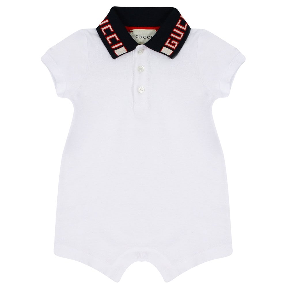 Baby Boys White Cotton Babysuits
