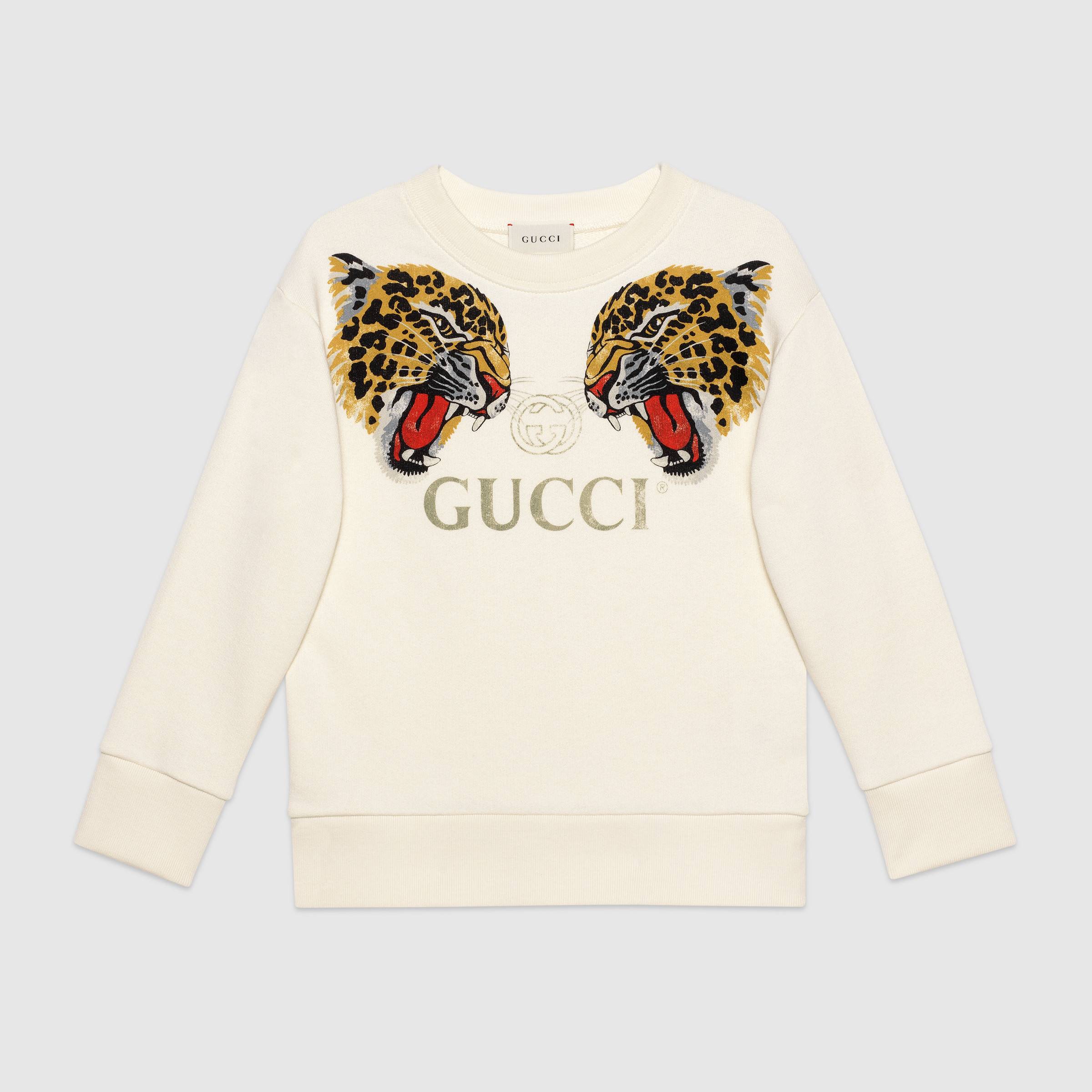 Girls White Logo Cotton Sweatshirt