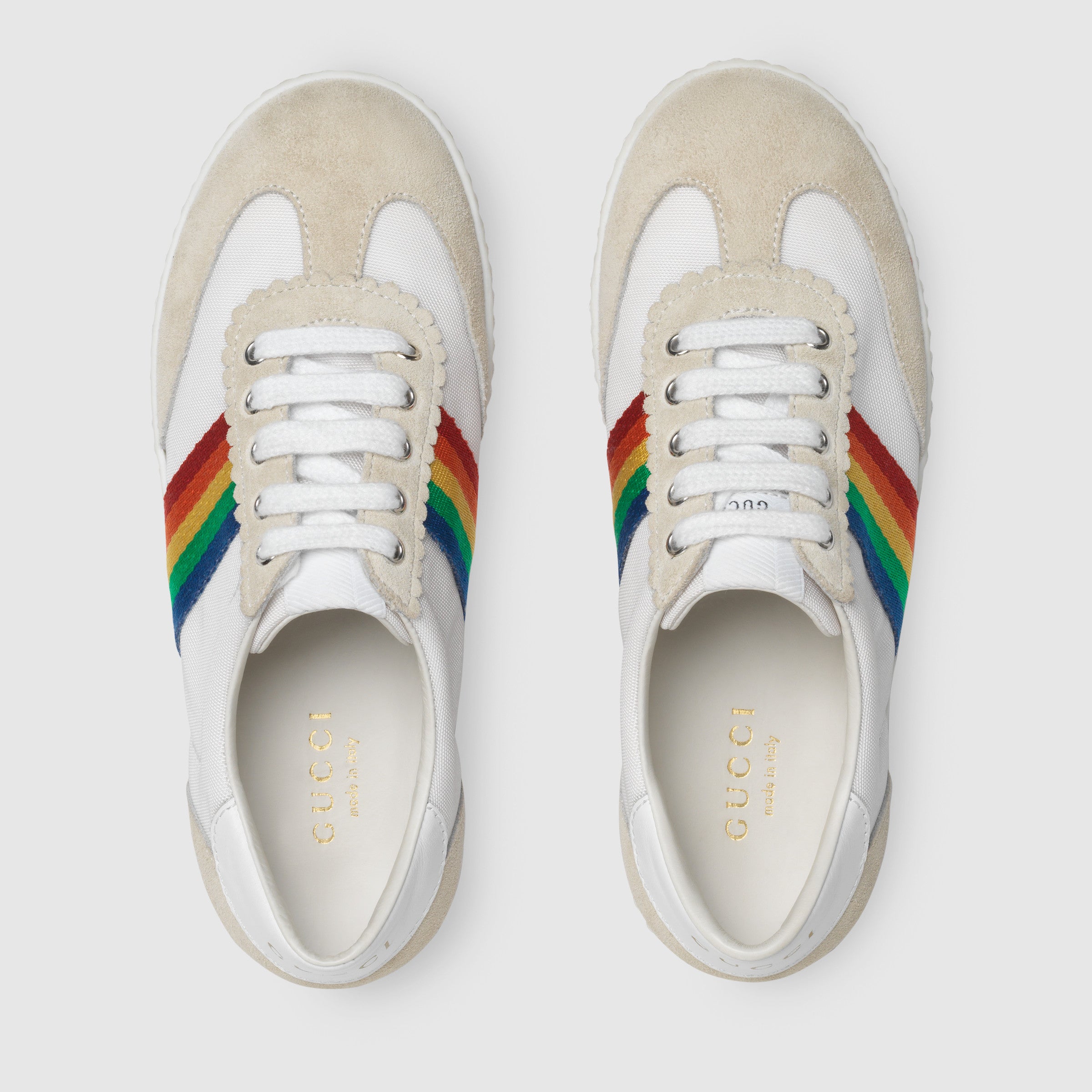 Girls White & Chromatic Stripes Shoes