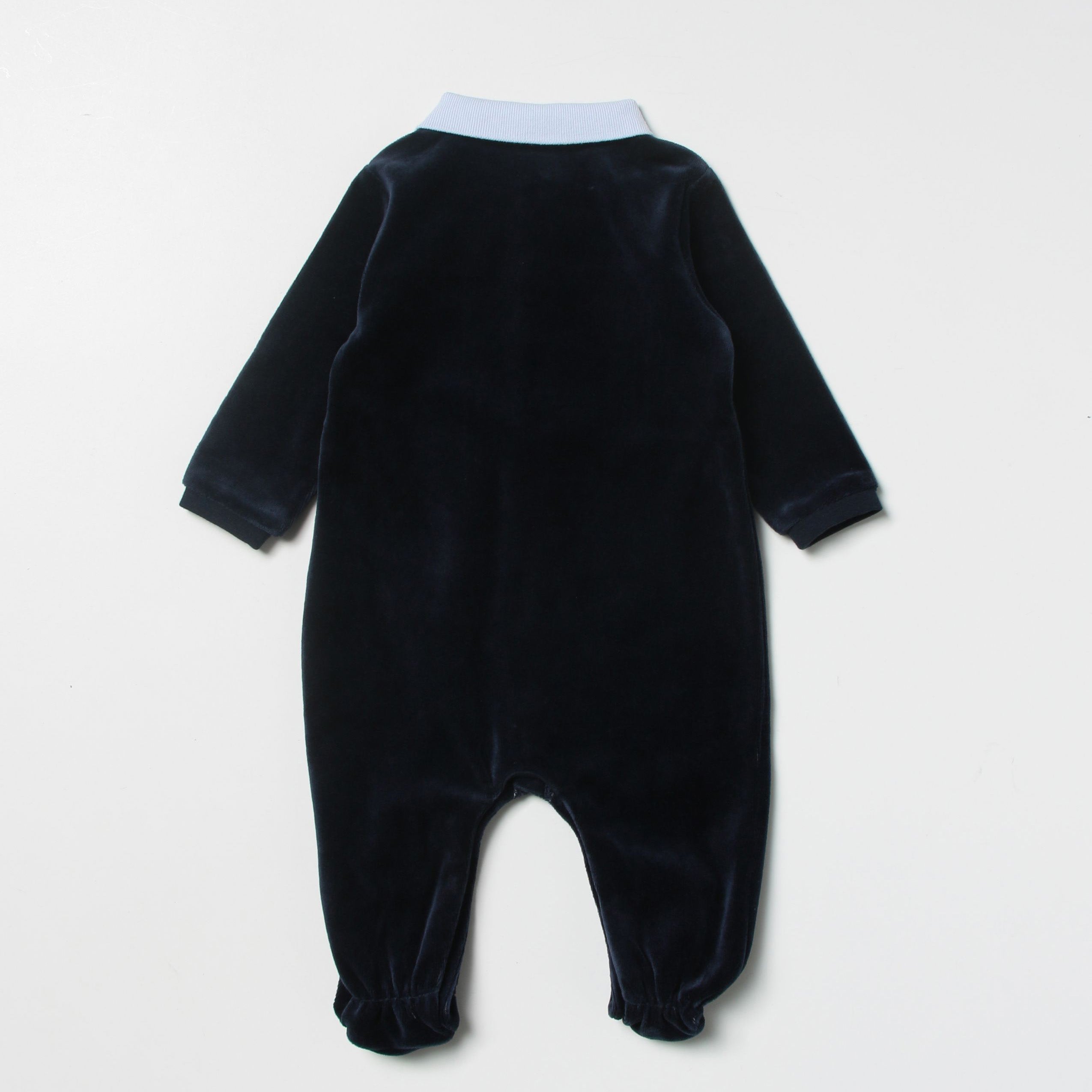 Baby Boys Blue Cotton Babysuit