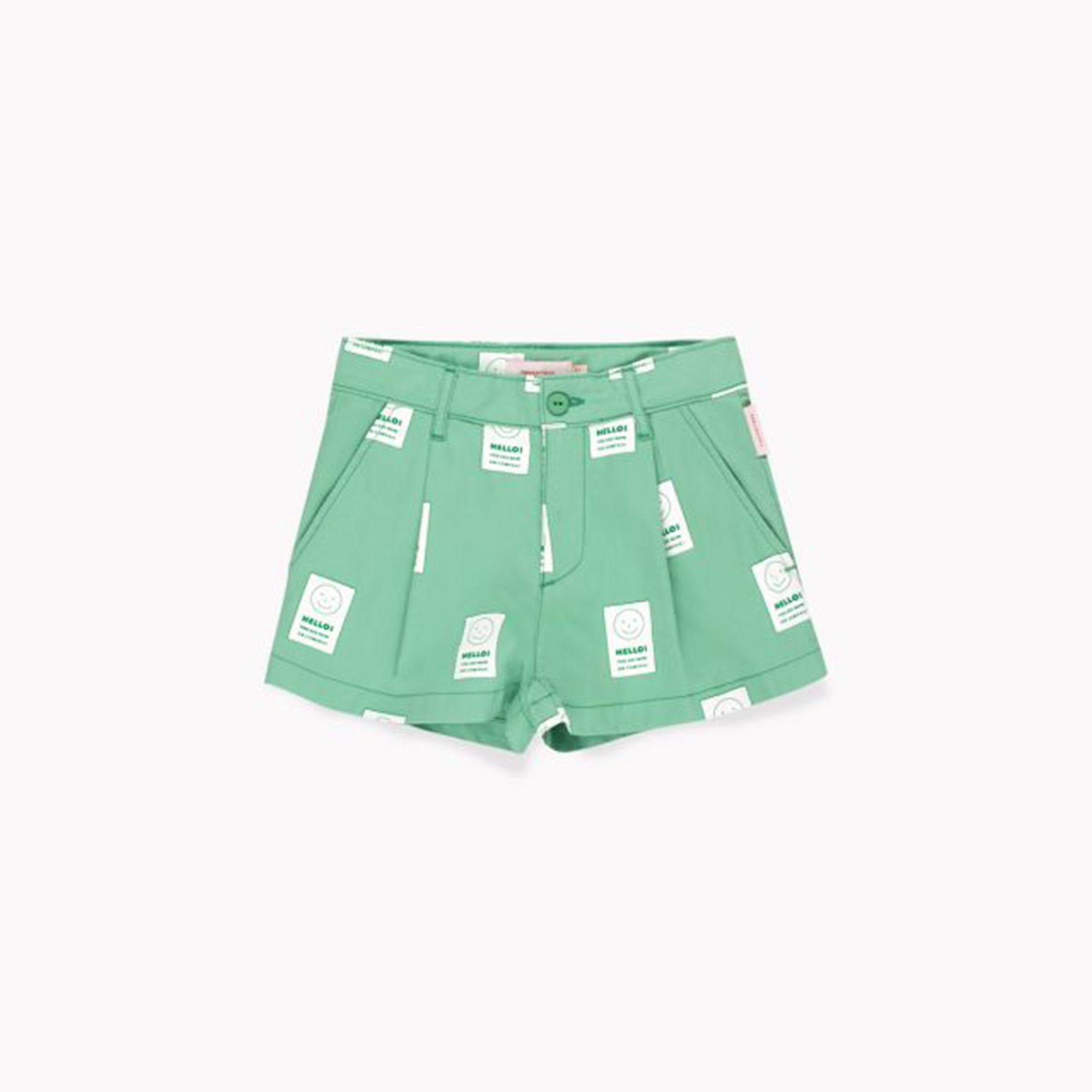 Baby Emerald White Cotton Shorts