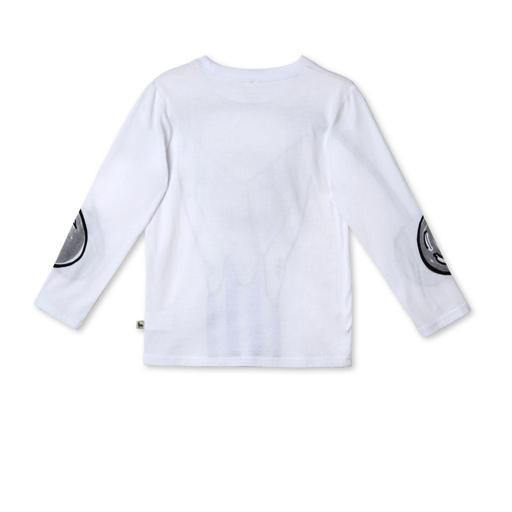 BoysWhite Fancy Printed 'Barley' Cotto T-Shirt - CÉMAROSE | Children's Fashion Store - 2