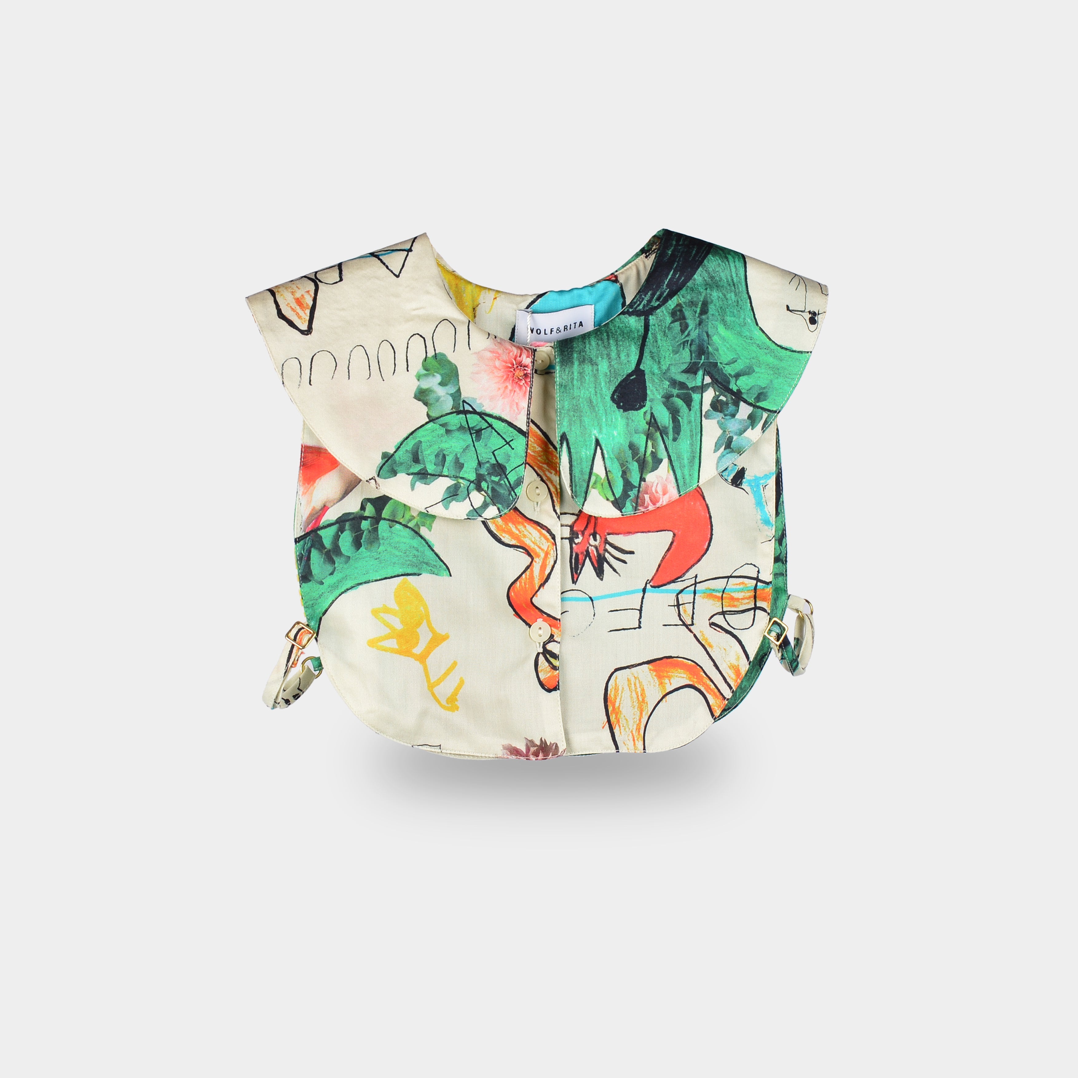 Girls Beige Snakes Cotton Shirt