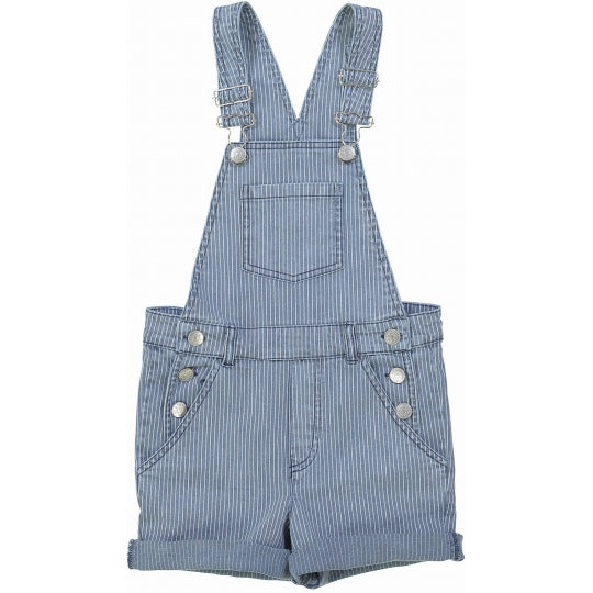 Girls White & Blue Striped Cotton Shorts