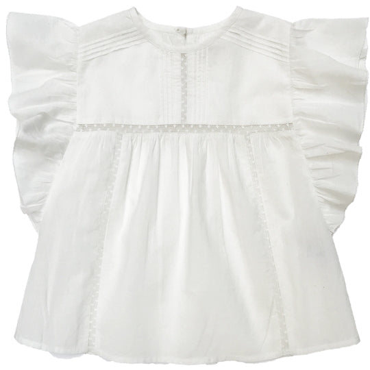 Girls White Cotton Blouse