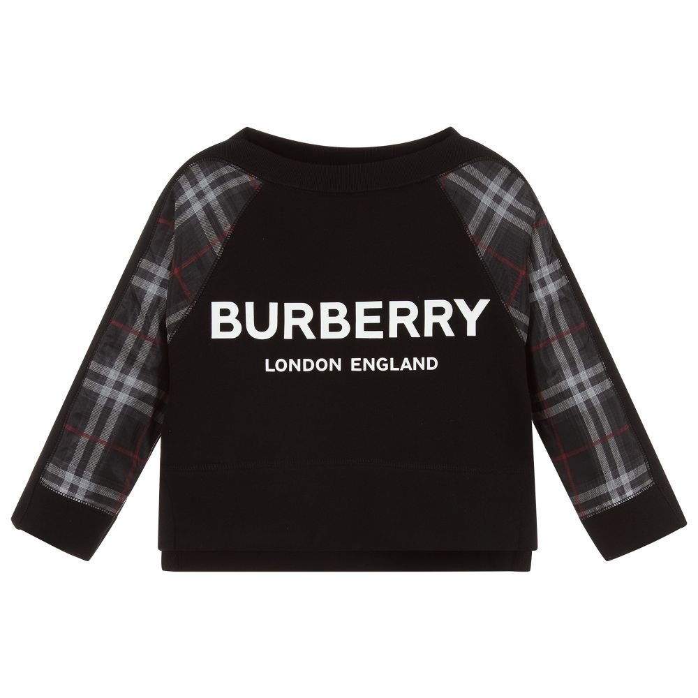 Girls Black Logo Cotton Sweater