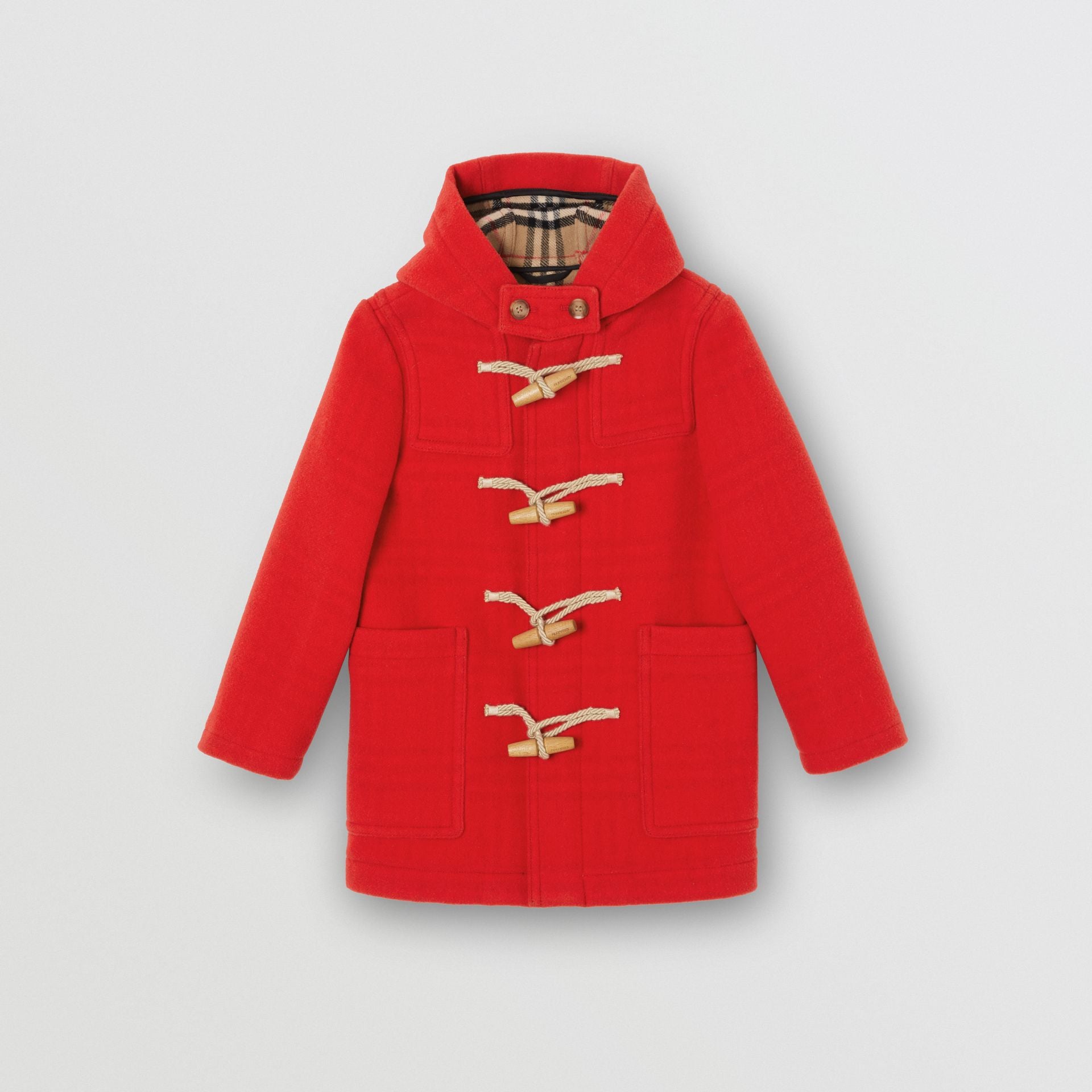 Girls Bright Red Wool Coat