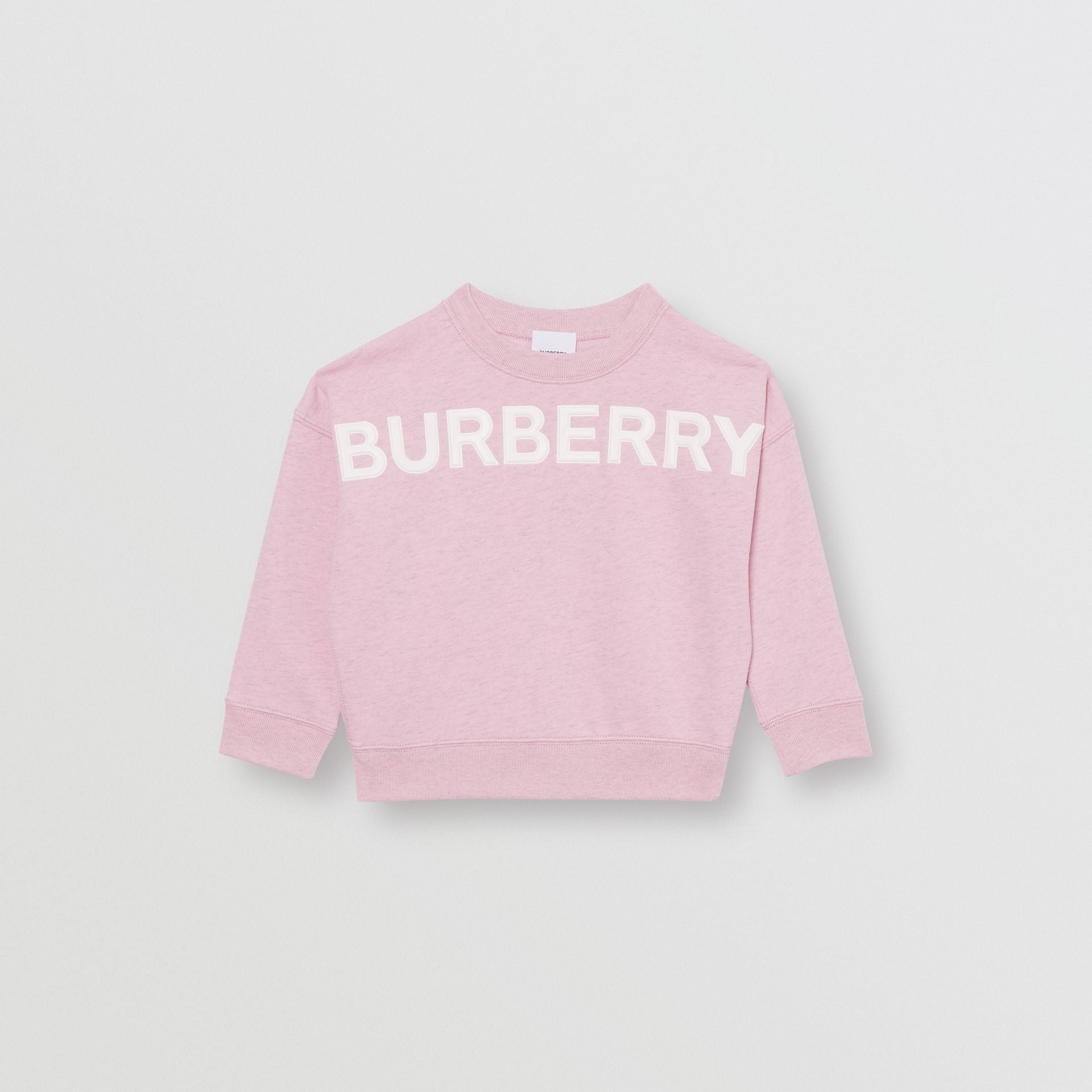 Girls Light Pink Logo Cotton Sweater