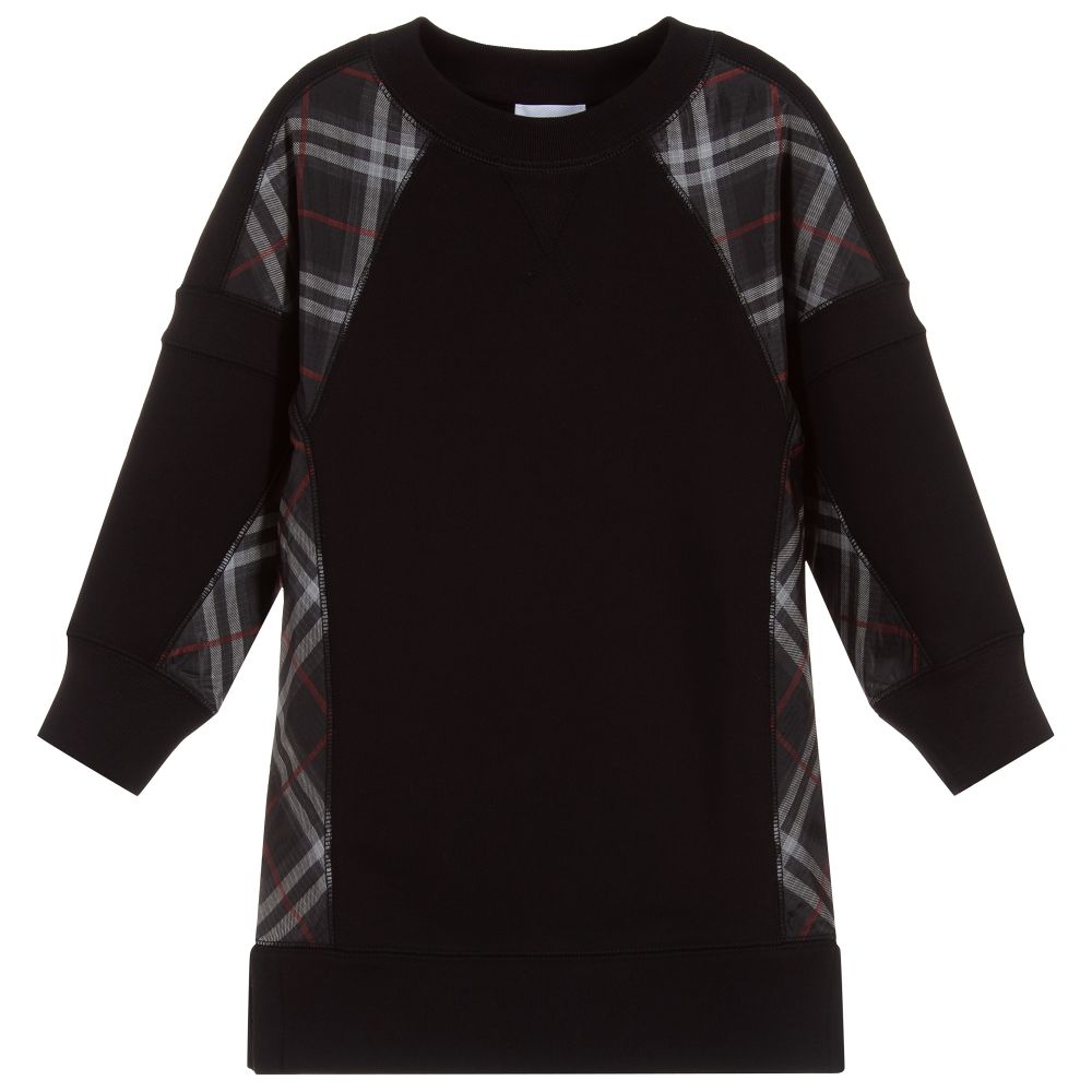 Girls Black Jersy Cotton Dress