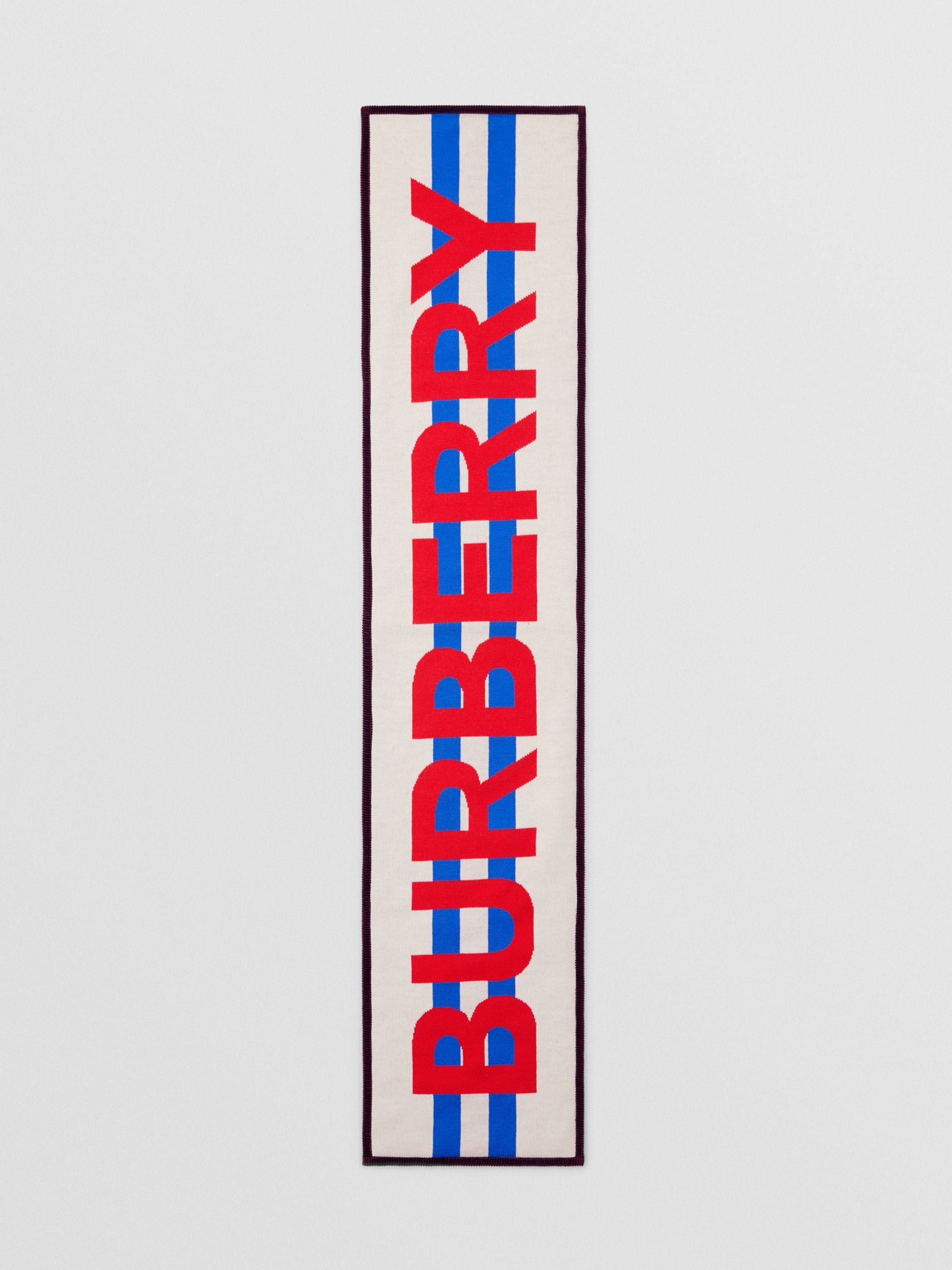 Boys & Girls Beige Logo Merino Wool Scarf (132.5 x 27CM)