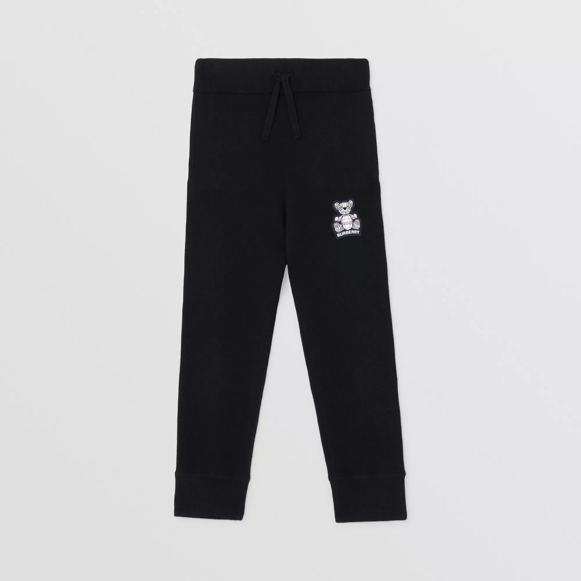 Girls Black Cashmere Knit Trousers