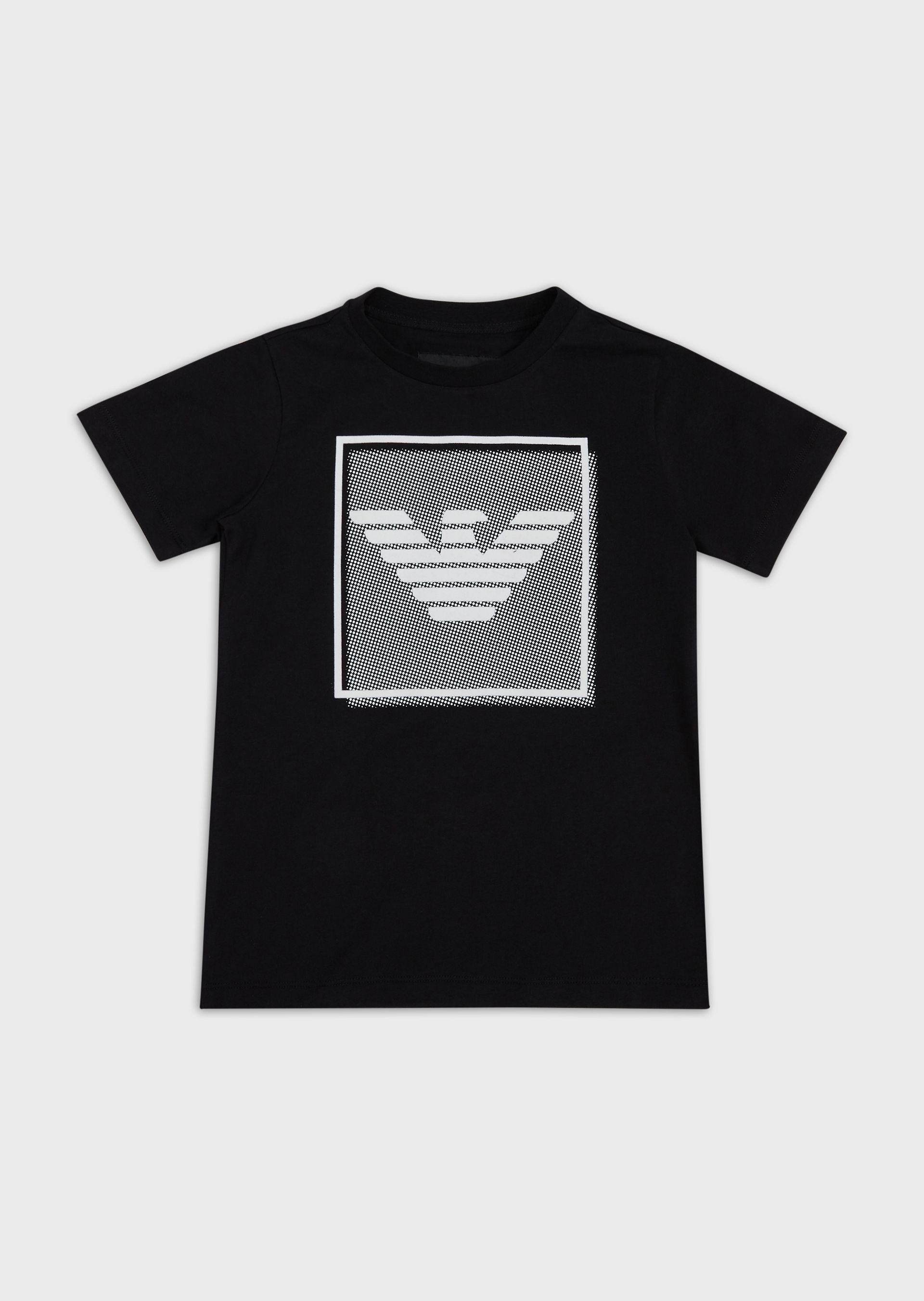 Boys Black Logo Cotton T-shirt