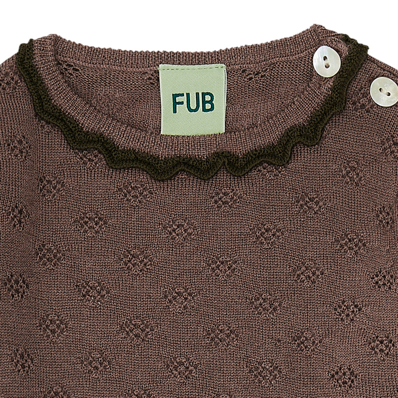 Baby Boys & Girls Brown Wool Babysuit