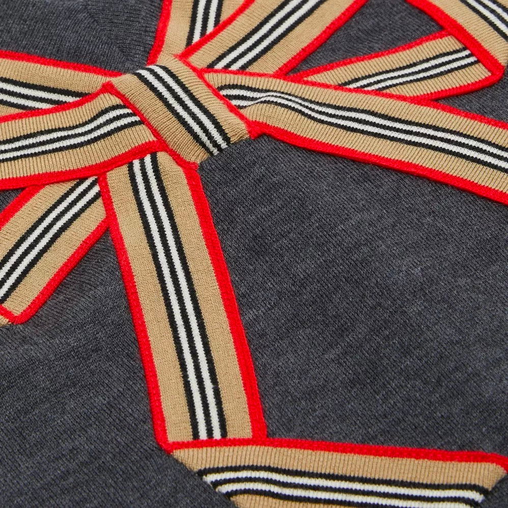 Robe Grise à Nœud pour Fille