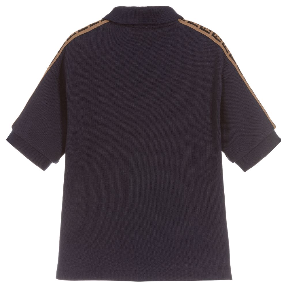 Boys Navy Blue Cotton Polo Shirt