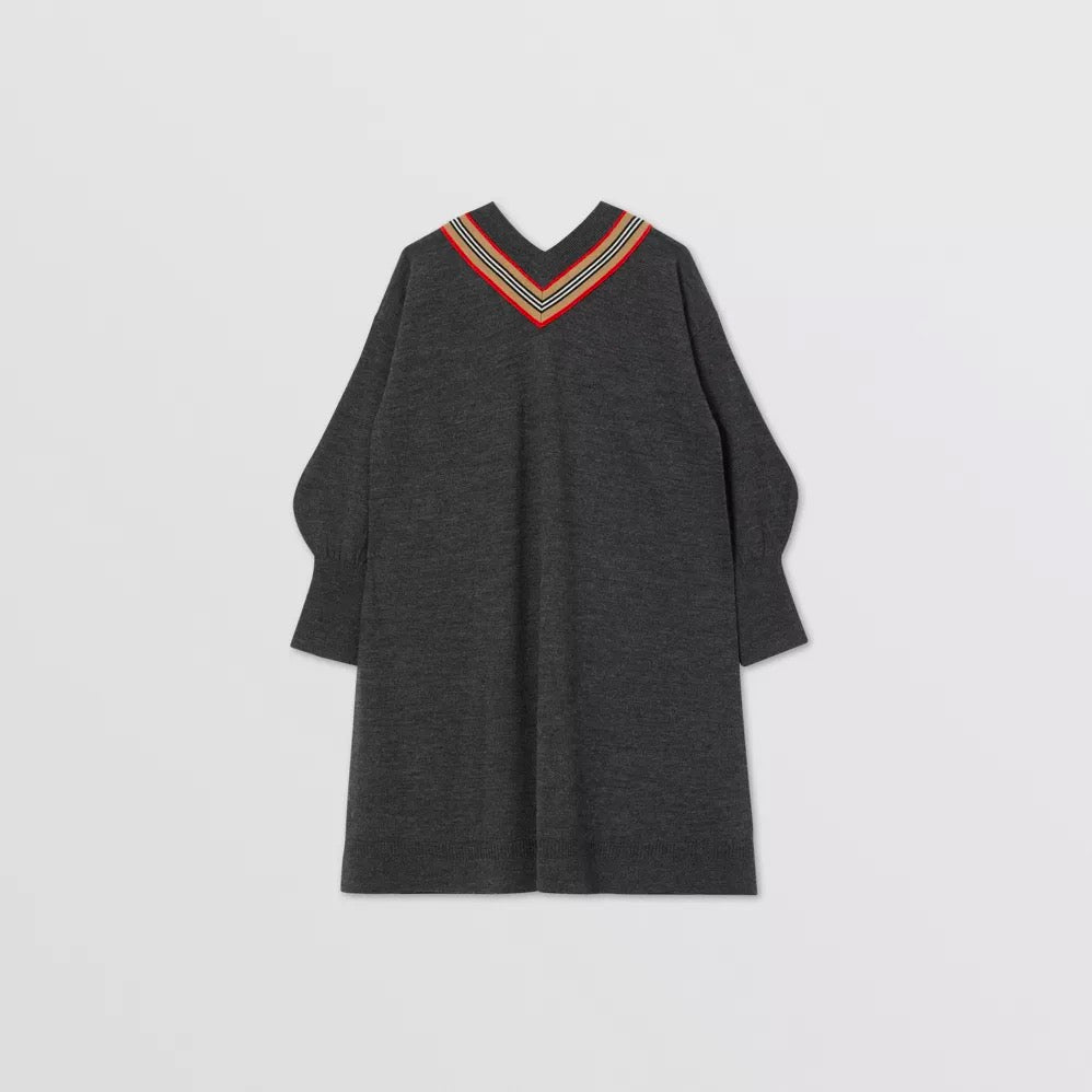Robe Grise à Nœud pour Fille