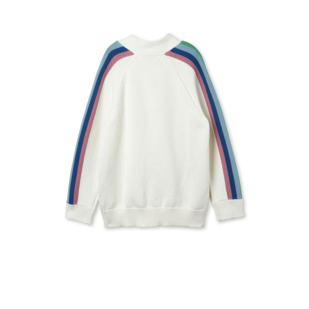 Girls White Rainbow Knitted Cardigan