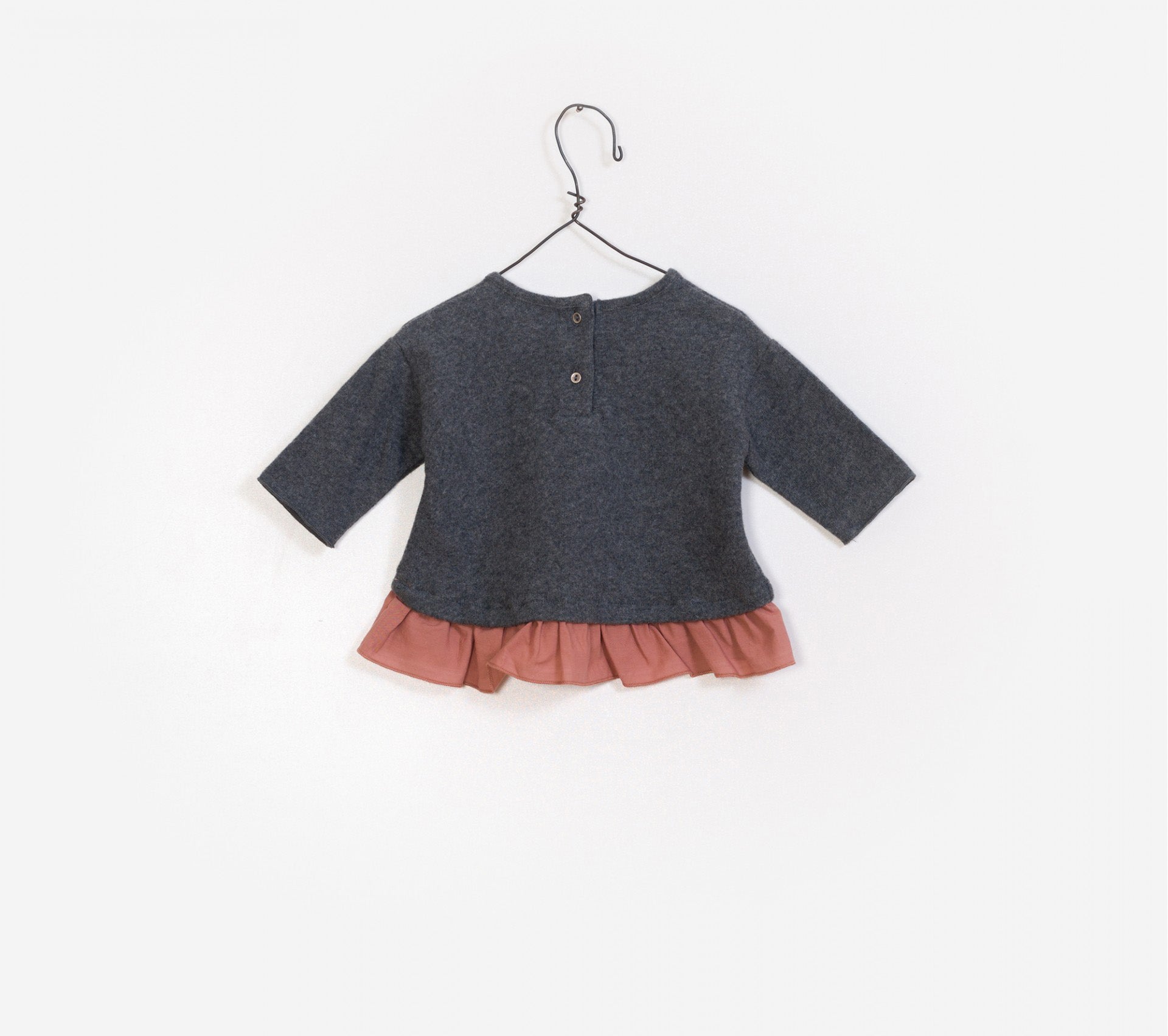 Baby Girls Dark Grey Cotton Sweater