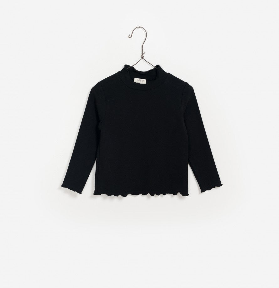 Girls Black Cotton Sweater