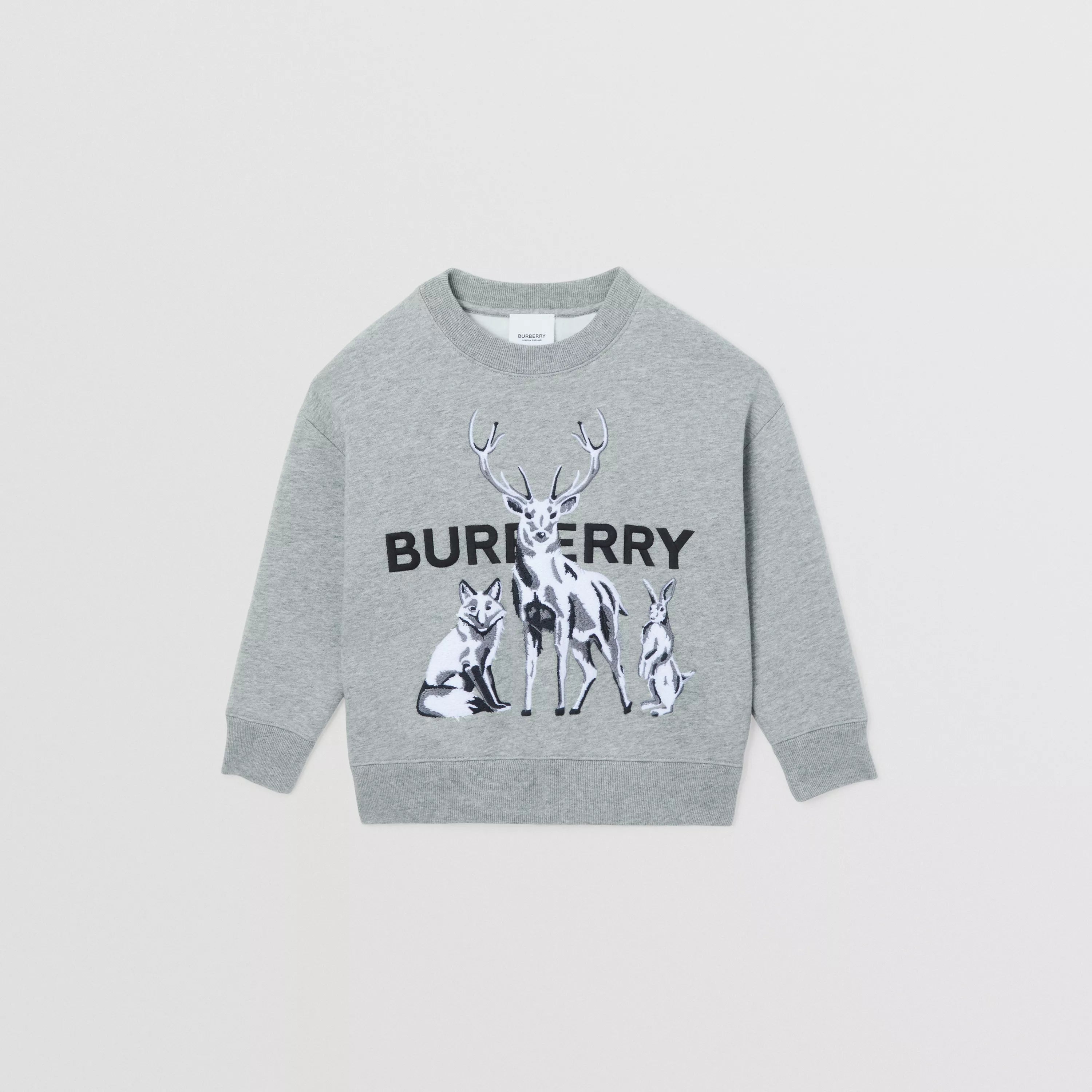 Boys Grey Printed Cotton Sweatshirt
